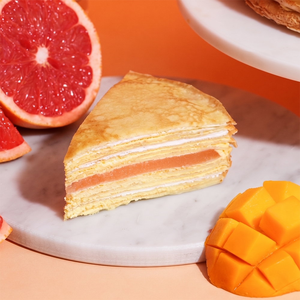 楊枝甘露千層蛋糕 8 吋 1.5 磅 Mango Pomelo Sago Mille Crepe Cake 8 inches, 1.5 pounds