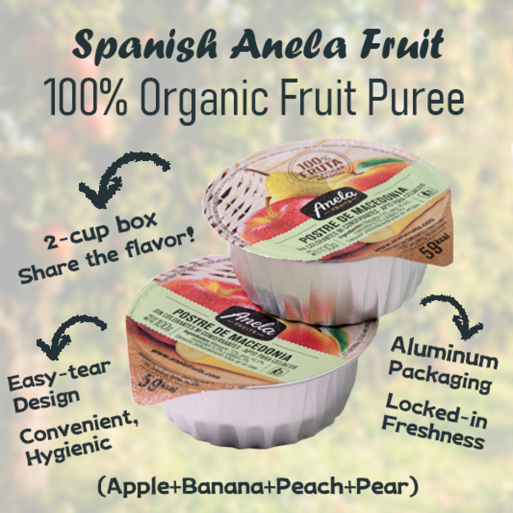 【Imported from Spain】Anela 100% Fruit Puree (Apple+Banana+peach+pear) 