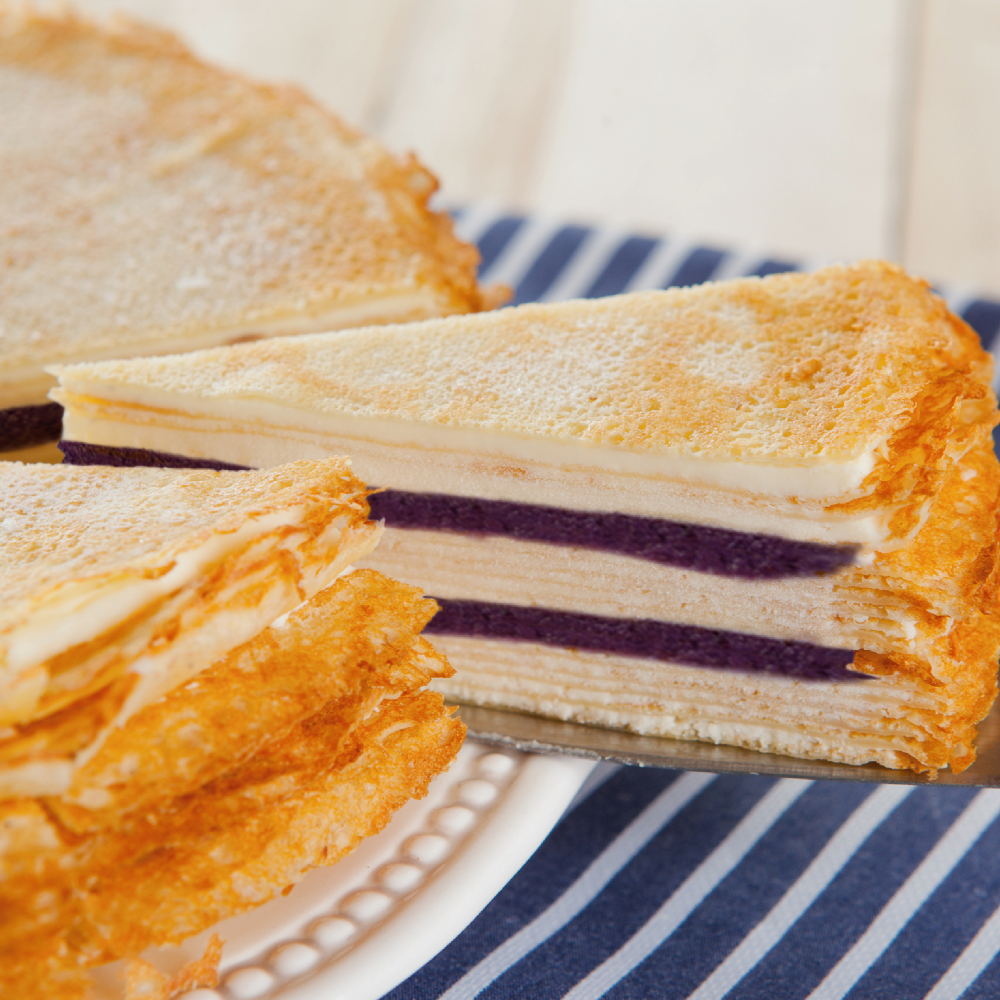 紫薯千層蛋糕 Purple Sweet Potato Mille Crepe Cake