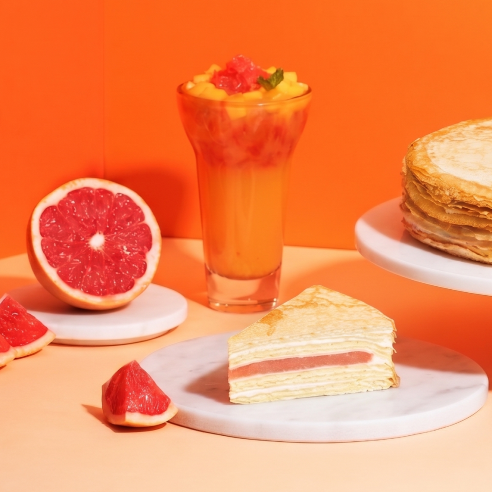楊枝甘露千層蛋糕 8 吋 1.5 磅 Mango Pomelo Sago Mille Crepe Cake 8 inches, 1.5 pounds